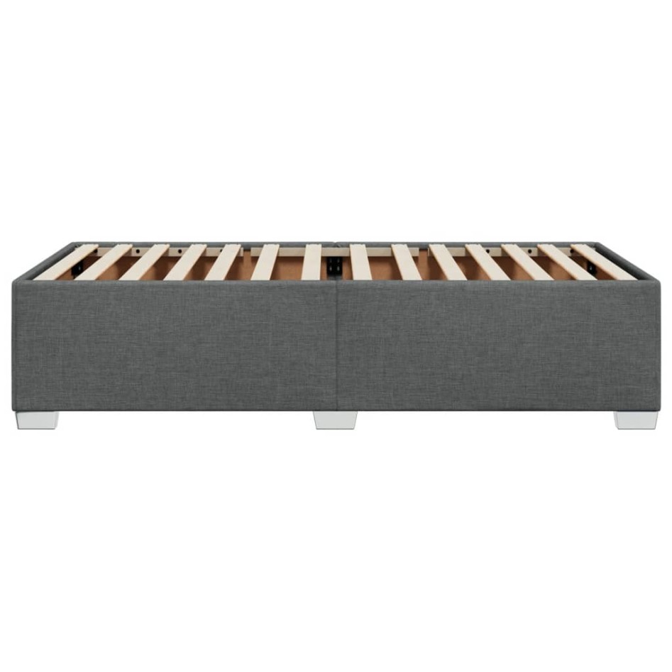 Estructura de cama sin colchón tela gris oscuro 90x200