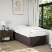 Estructura de cama sin colchón tela marrón oscuro 90x200 cm