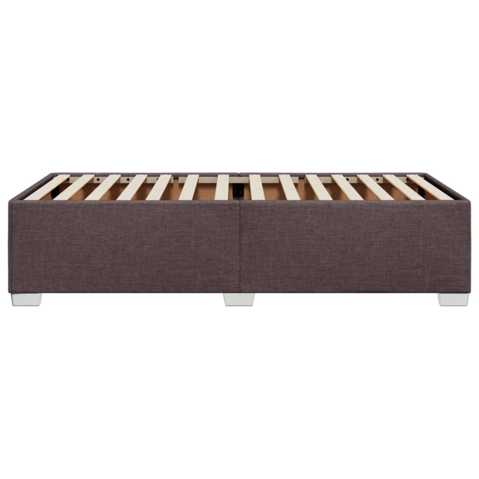 Estructura de cama sin colchón tela marrón oscuro 90x200