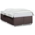 Estructura de cama sin colchón tela marrón oscuro 120x200