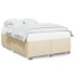 Cama sin colchón tela color crema 160x200