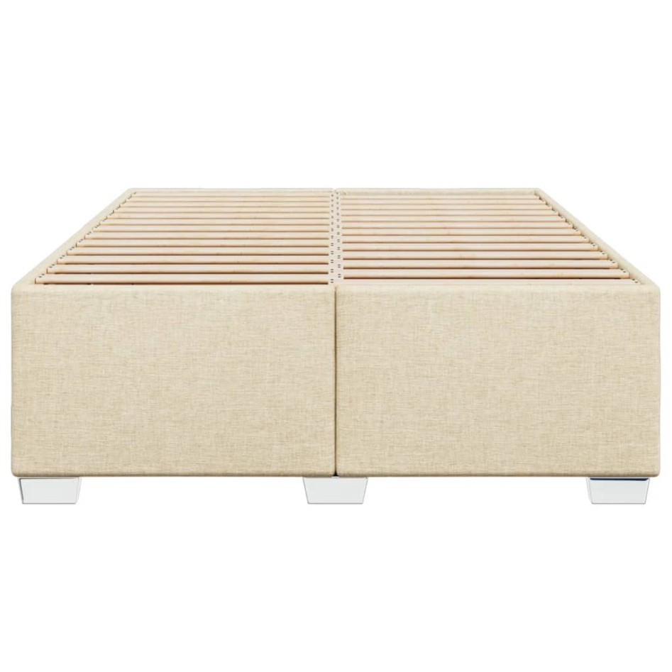 Cama sin colchón tela color crema 160x200