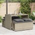 Set comedor de jardín 3 pzas cojines ratán sintético gris