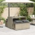 Set comedor de jardín 3 pzas cojines ratán sintético gris