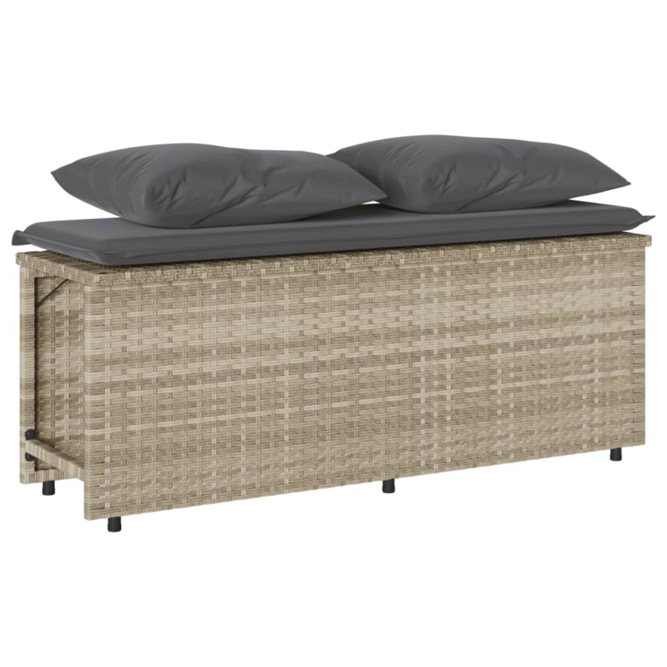 Set comedor de jardín 3 pzas cojines ratán sintético gris