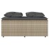 Set comedor de jardín 3 pzas cojines ratán sintético gris