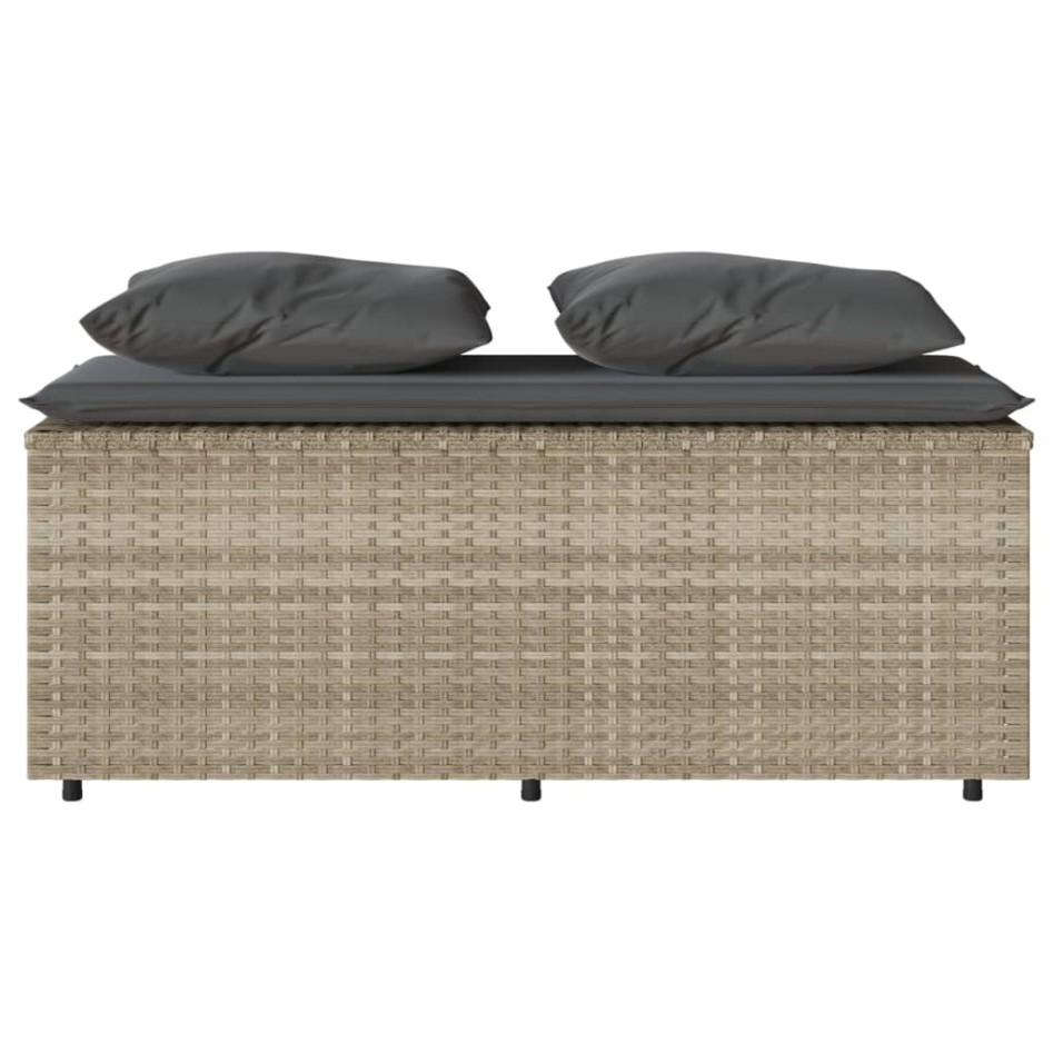 Set comedor de jardín 3 pzas cojines ratán sintético gris