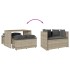Set comedor de jardín 3 pzas cojines ratán sintético gris