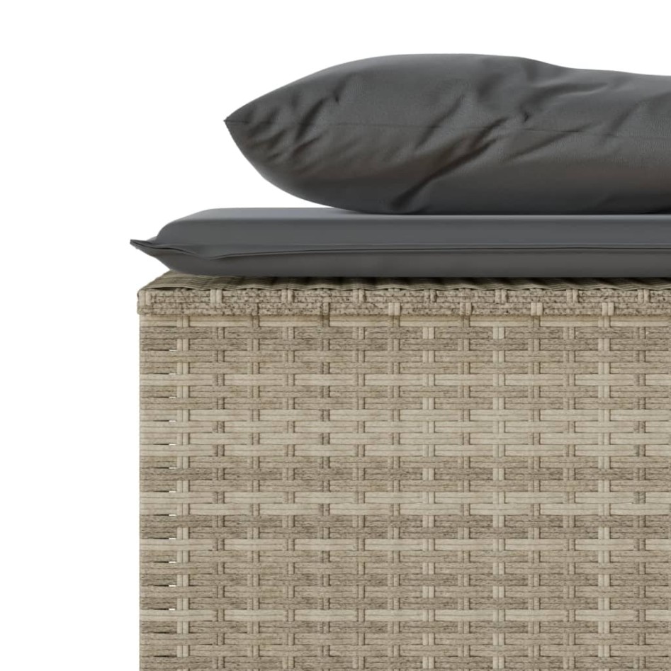 Set comedor de jardín 3 pzas cojines ratán sintético gris