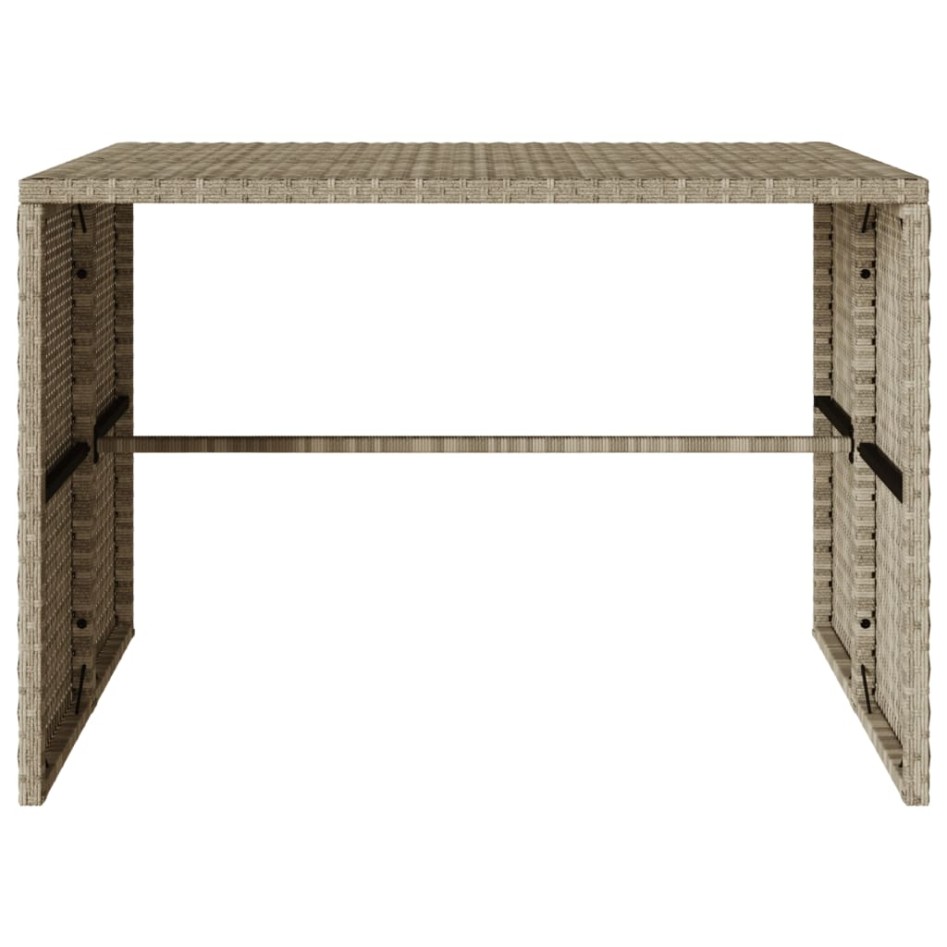 Set comedor de jardín 3 pzas cojines ratán sintético gris