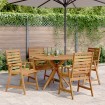 Juego de comedor de jardín 5 piezas madera maciza de acacia