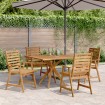 Juego de comedor de jardín 5 piezas madera maciza de acacia