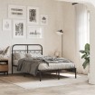 Estructura cama sin colchón con cabecero metal negro 120x200 cm