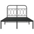 Estructura cama sin colchón con cabecero metal negro 120x200