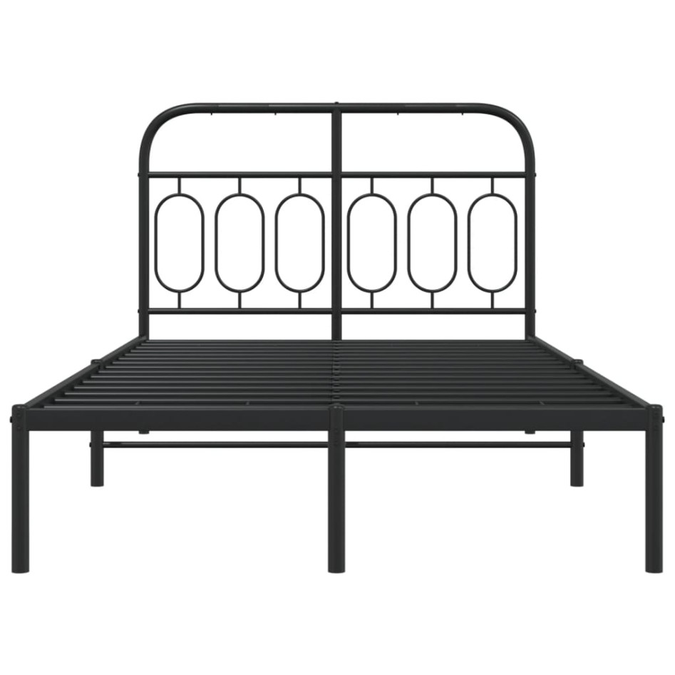 Estructura cama sin colchón con cabecero metal negro 120x200