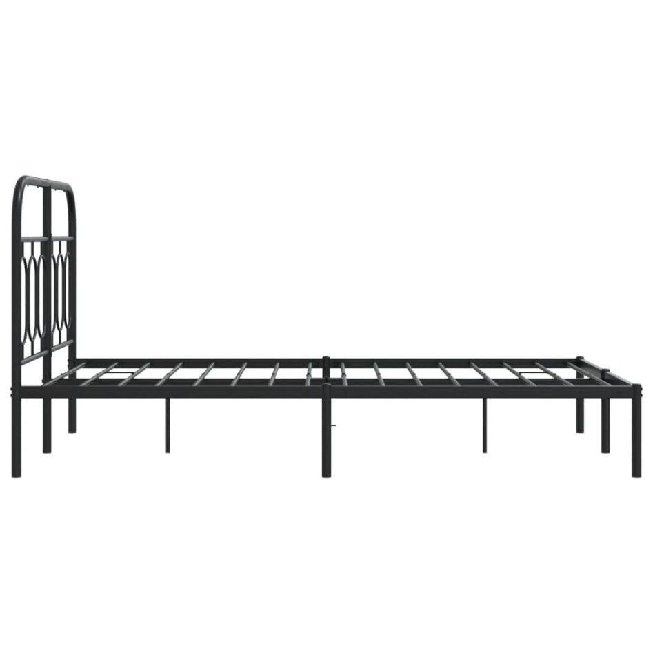 Estructura cama sin colchón con cabecero metal negro 120x200
