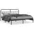 Estructura cama sin colchón con cabecero metal negro 160x200