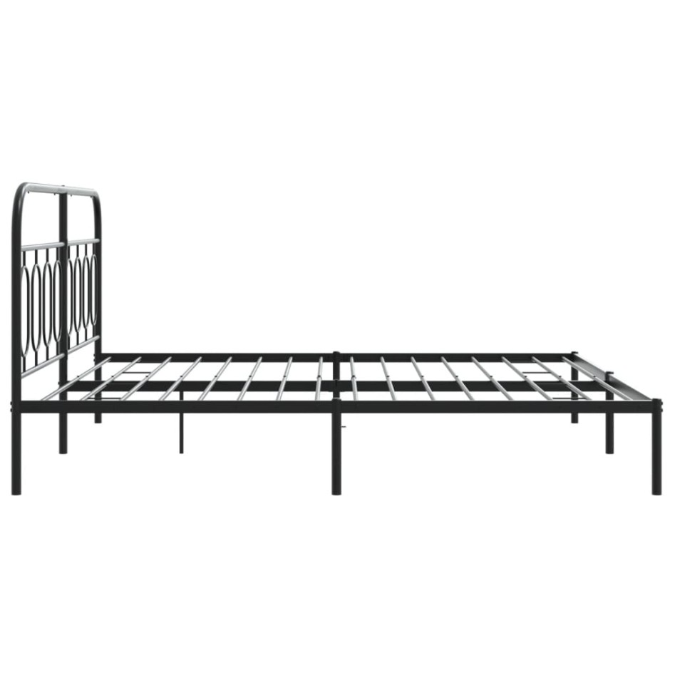 Estructura cama sin colchón con cabecero metal negro 160x200