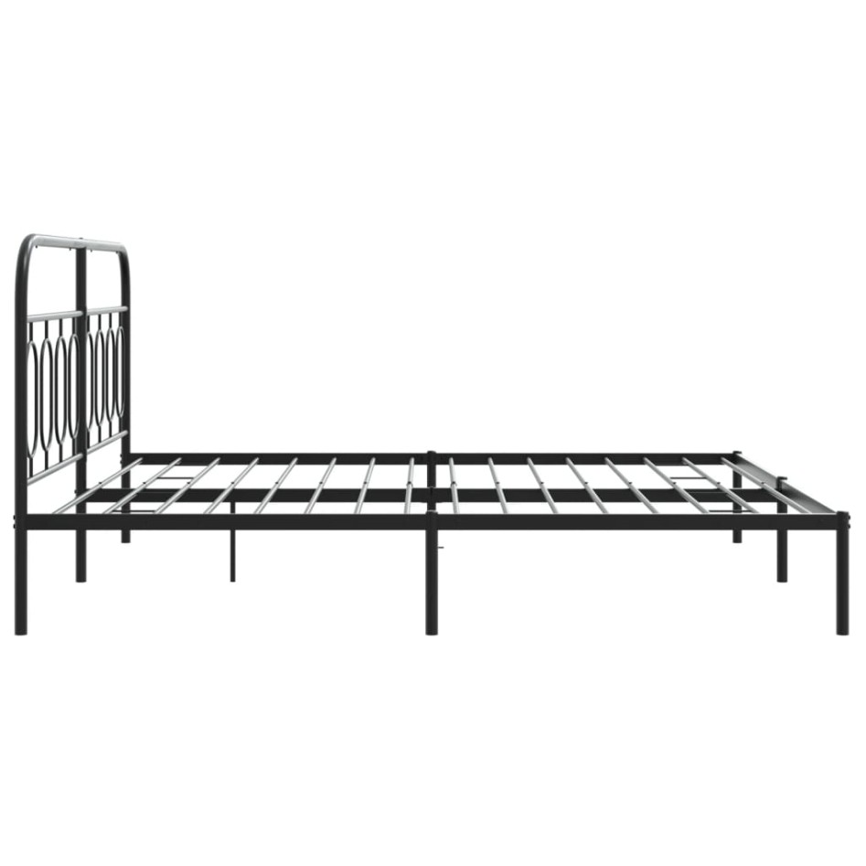 Estructura cama sin colchón con cabecero metal negro 183x213