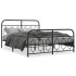 Estructura cama sin colchón con estribo metal negro 135x190