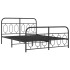 Estructura cama sin colchón con estribo metal negro 135x190