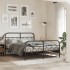 Estructura cama sin colchón con estribo metal negro 140x200