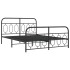 Estructura cama sin colchón con estribo metal negro 140x200
