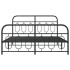 Estructura cama sin colchón con estribo metal negro 140x200