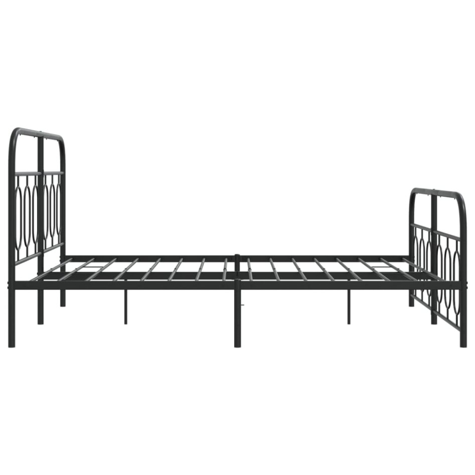 Estructura cama sin colchón con estribo metal negro 140x200