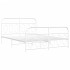 Estructura cama sin colchón con estribo metal blanco 135x190