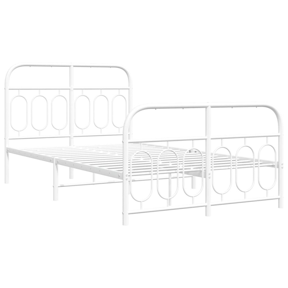 Estructura cama sin colchón con estribo metal blanco 120x190