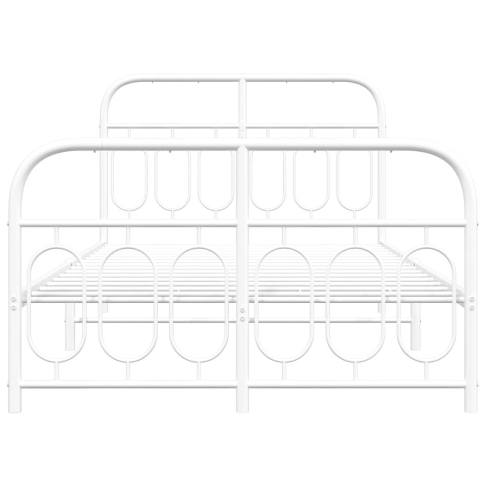 Estructura cama sin colchón con estribo metal blanco 120x190