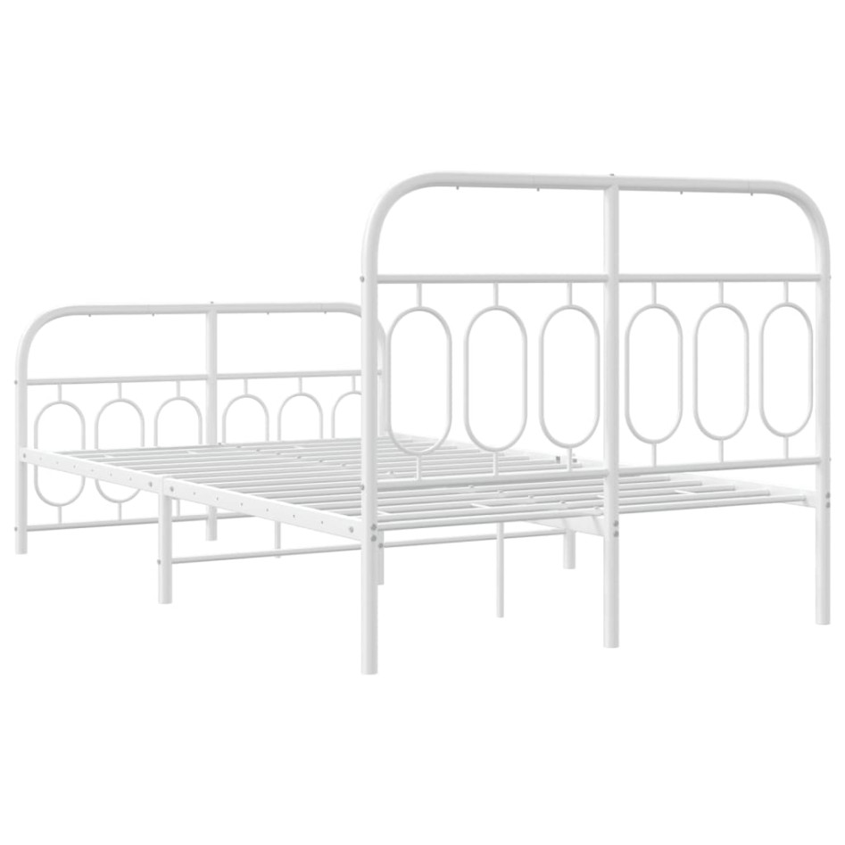 Estructura cama sin colchón con estribo metal blanco 120x190