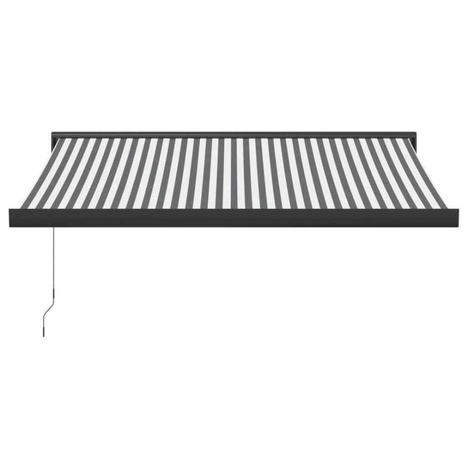 Toldo retráctil aluminio y tela gris antracita y blanco 3x2,5
