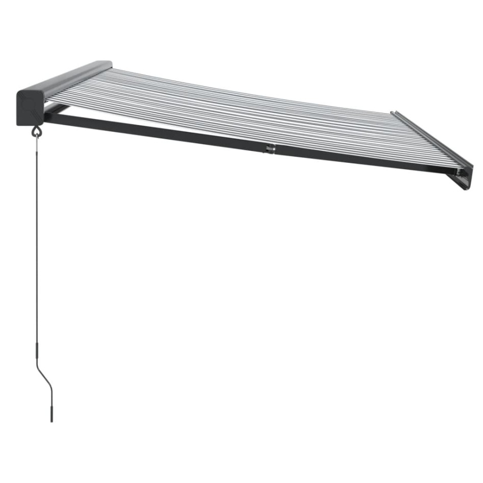 Toldo retráctil aluminio y tela gris antracita y blanco 3x2,5