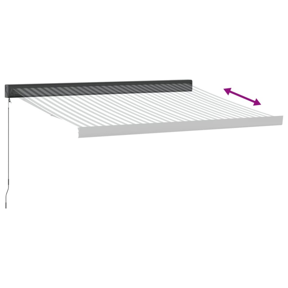 Toldo retráctil aluminio y tela gris antracita y blanco 3x2,5