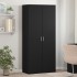 Mueble zapatero de madera contrachapada negro 80x39x178