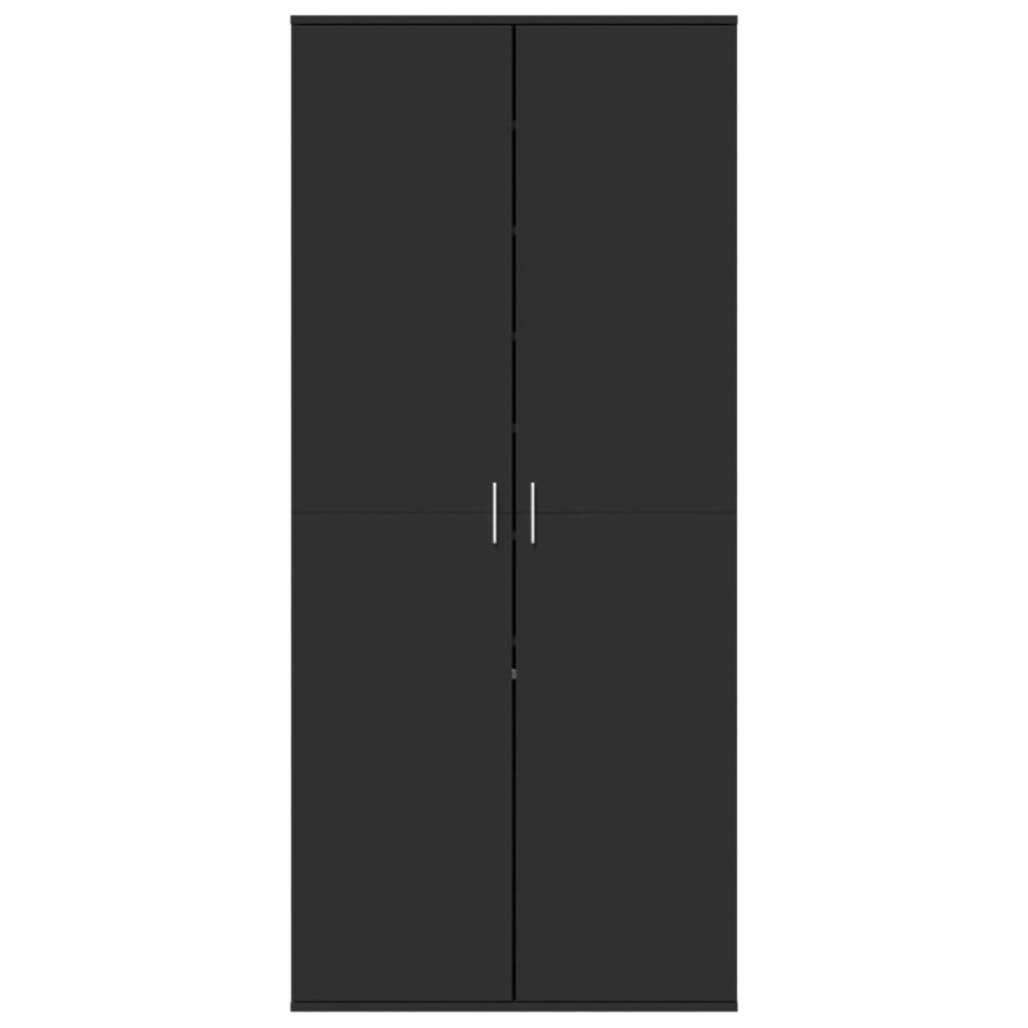Mueble zapatero de madera contrachapada negro 80x39x178