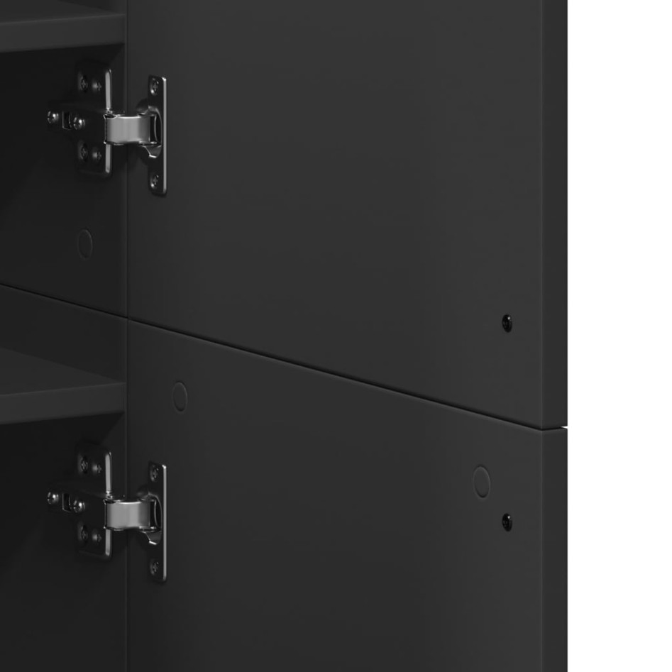 Mueble zapatero de madera contrachapada negro 80x39x178