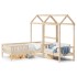 Set de cama y banco con techo madera maciza de pino 75x190