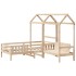 Set de cama y banco con techo madera maciza de pino 75x190