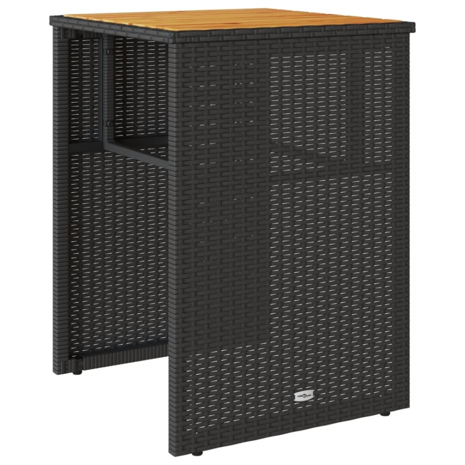 Mesita y sillas con cojines 3 piezas ratán sintético