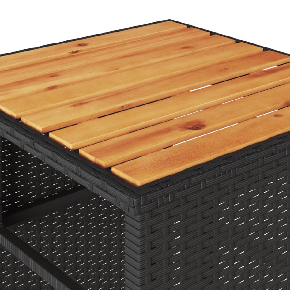 Mesita y sillas con cojines 3 piezas ratán sintético