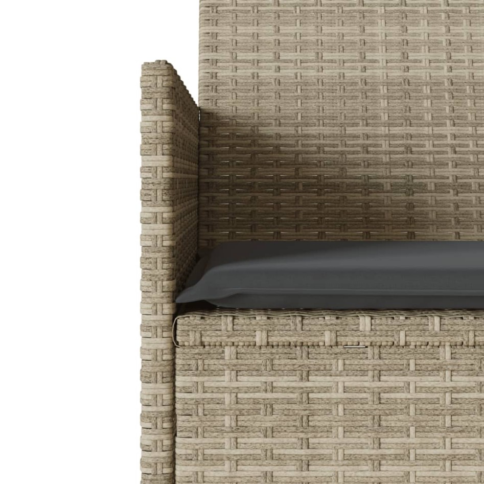 Sofá de jardín 2 plazas con mesa y cojines ratán PE gris