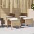 Sofá de jardín 2 plazas con mesa y taburetes ratán PE