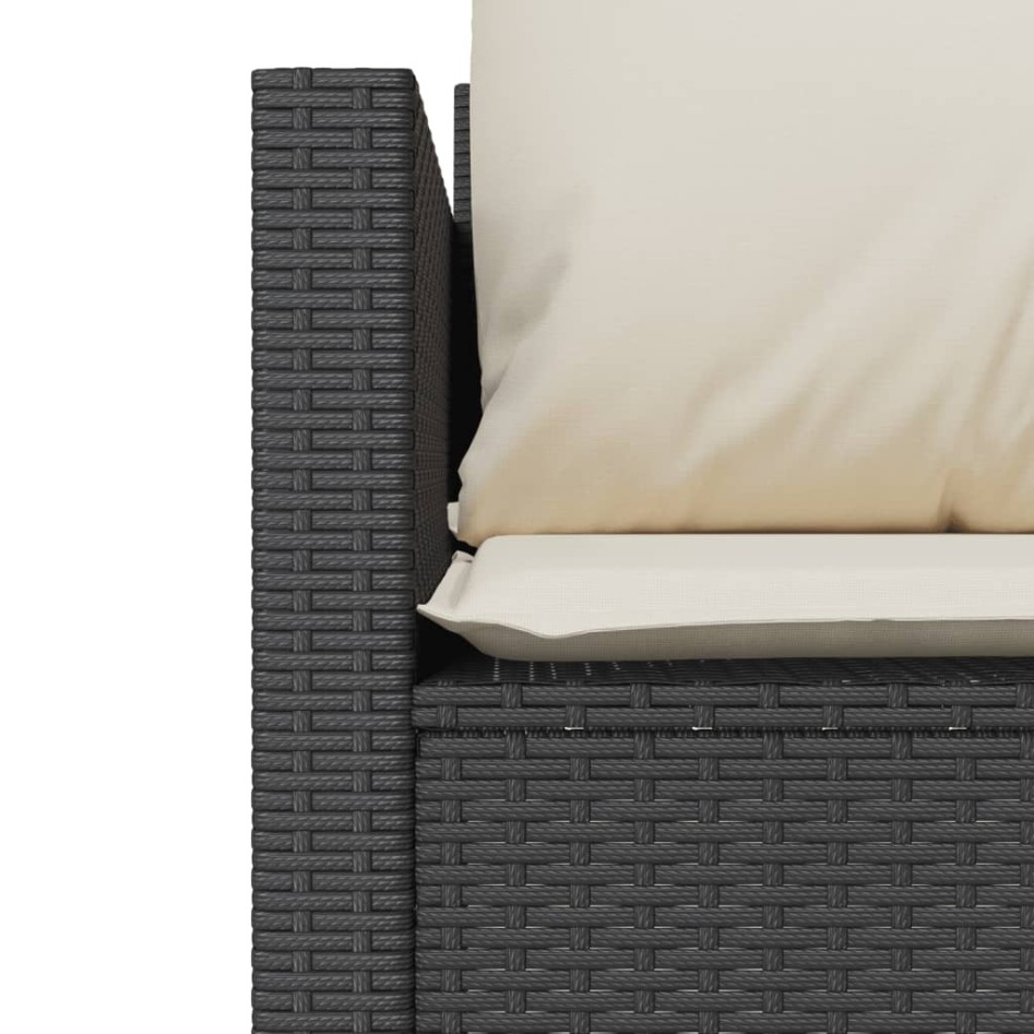 Mesita y sillas con cojines 3 piezas ratán sintético