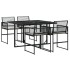 Set de muebles jardín 5 pzas con cojines ratán sintético