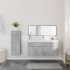 Set muebles de baño 2 piezas madera contrachapada gris