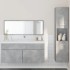 Set muebles de baño 2 piezas madera contrachapada gris