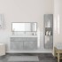 Set muebles de baño 2 piezas madera contrachapada gris